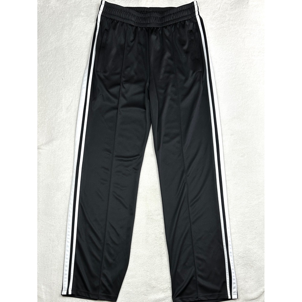 Tapata Womens Black White Stripe Track Pants Straight Leg Zipper Pockets L 34 In